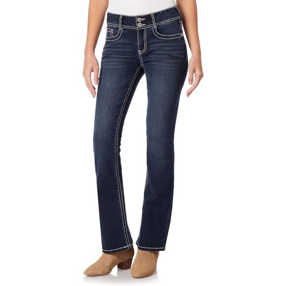 Women's Mid Rise Bootcut Jeans Stretch Denim Curvy Fit Perfect for Every Body - Picture 1 of 8